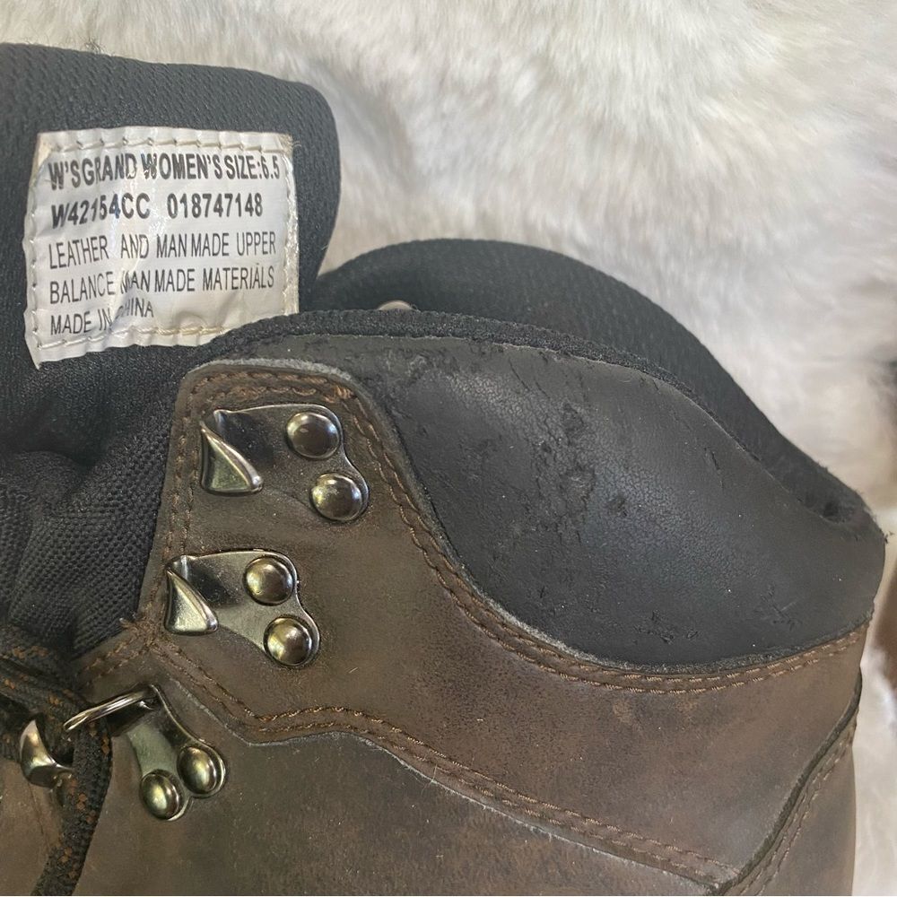 Alpine Design Grand woman brown leather waterproof hiking boots 6.5 - Picture 7 of 14